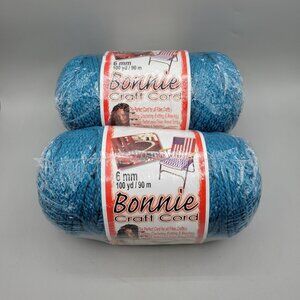 Bonnie Craft Cord Sapphire Bulky Heat Fusible 100 Yards Each 2 Skeins